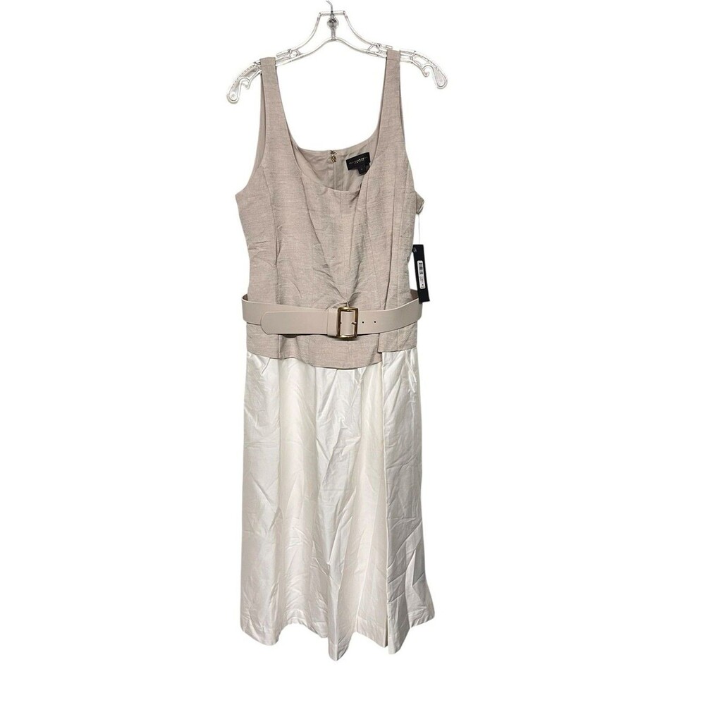 New Donna Karan Sleeveless Belted Midi Fit And Flare Dress 10